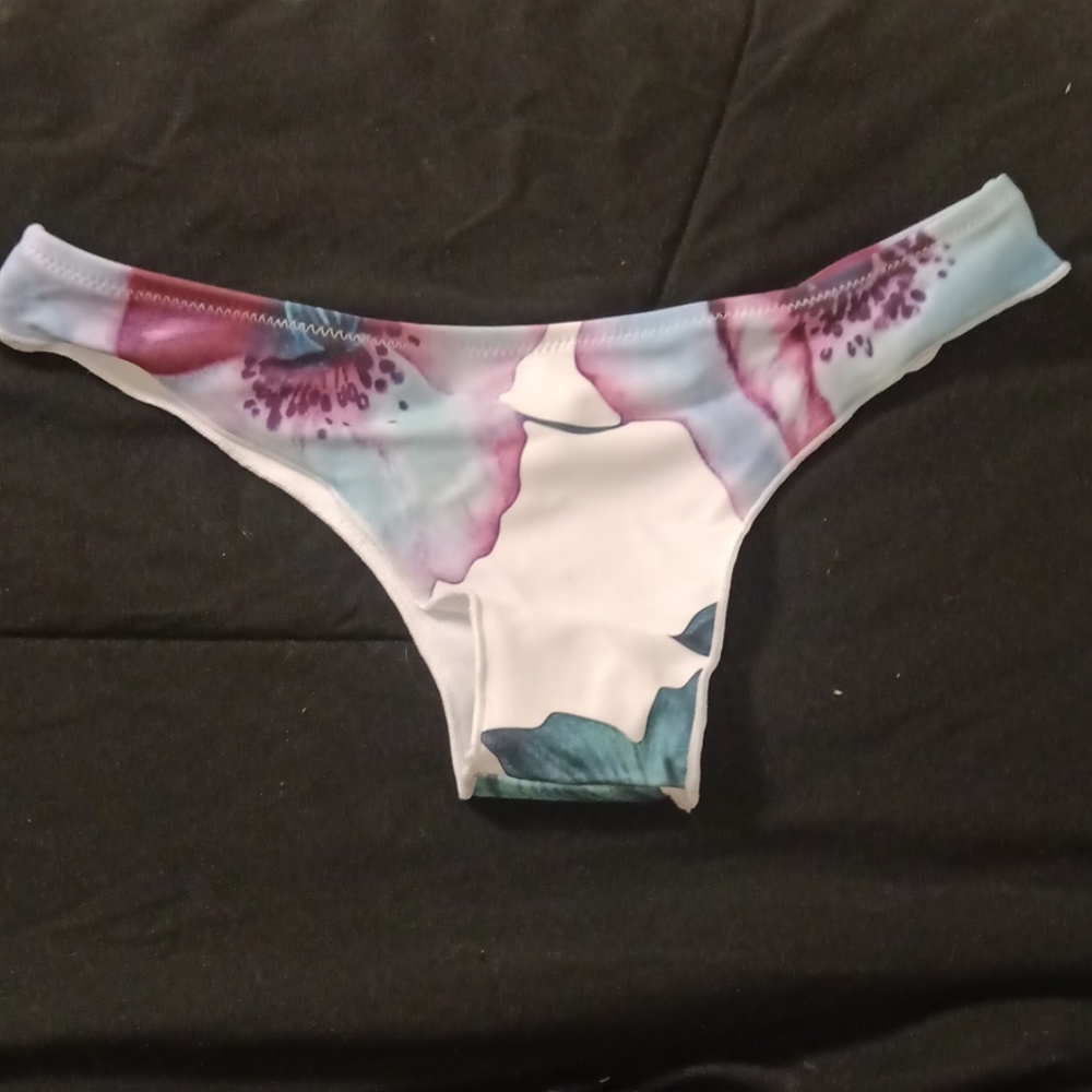 Zaful Flower Print Bikini Bottom